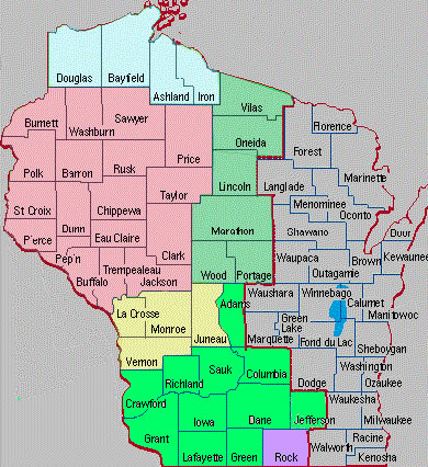 Wisconsin County Map